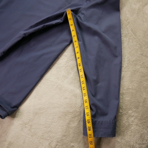L.L. Bean Button Down Shirt Mens 2XL Navy Blue Long Sleeve Wrinkle Resistance - Picture 9 of 12
